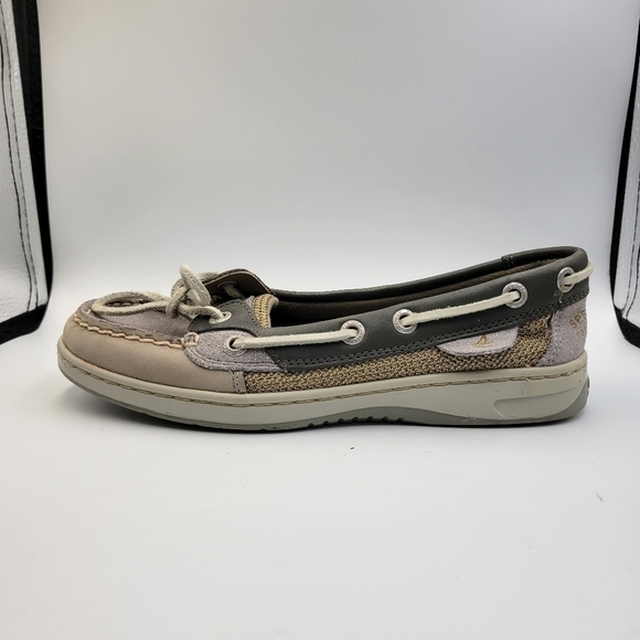 Sperry Top-Sider Womens 5M Angelfish 2-Eye Boat Shoes Sparkle Grey - Picture 7 of 9
